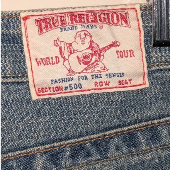 Y2K True Religion Womens 27  Med Wash Low Rise Boot Cut Jeans Indie Sleaze Retro - Picture 5 of 9